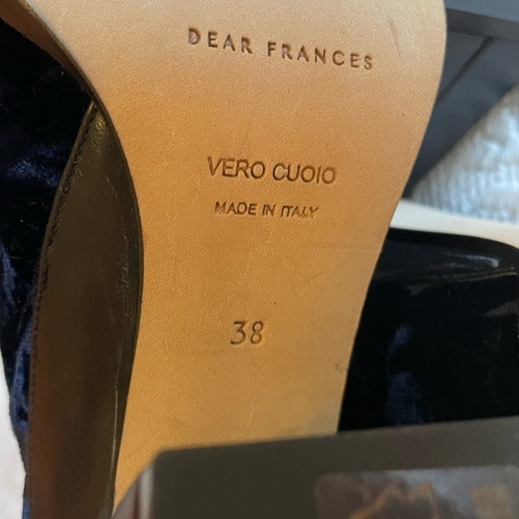 Dear Frances blue crushed velvet spirit boots.  NWOT - Picture 5 of 8